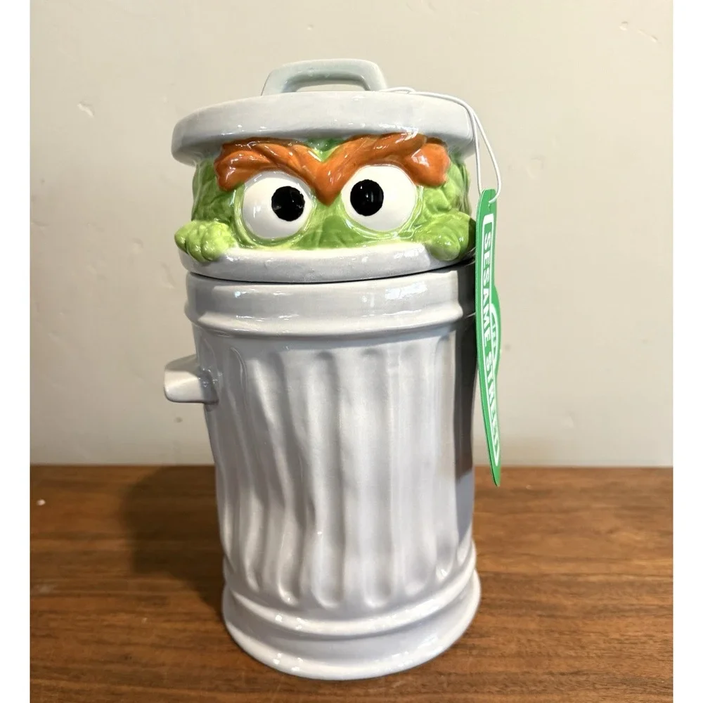 Vintage Style OSCAR THE GROUCH COOKIE JAR Sesame Street 11-inch Hand Painted